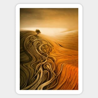 Tree in abstract desert Sticker